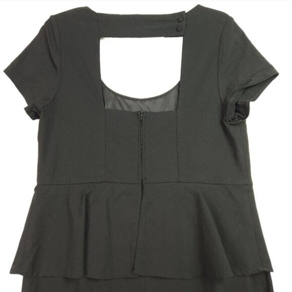 Torrid Black Peplum Babydoll Bodycon Cut Out Back‎ Career Party Dress Plus Sz 20 - Picture 4 of 9